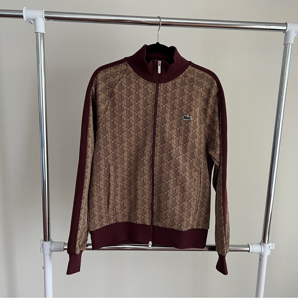 LASCOSTE MONOGRAM ZIP-UP SWEATSHIRT